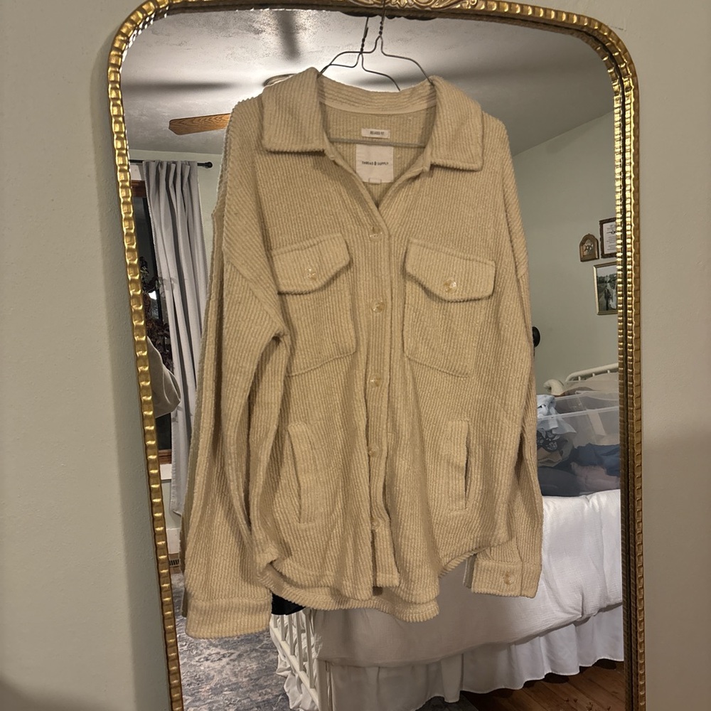 Thread & Supply Beige Ribbed Jacket